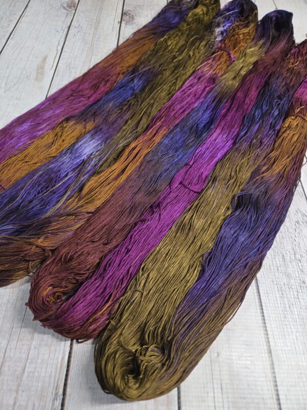 "Plum Shine" Lotus Amalfi™ Hand-Dyed 3-Ply Yarn - Image 5