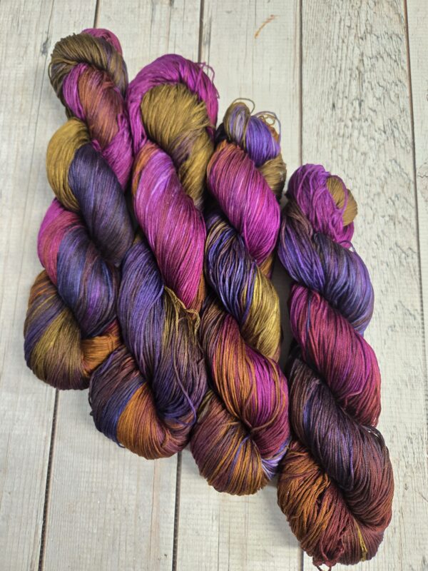 "Plum Shine" Lotus Amalfi™ Hand-Dyed 3-Ply Yarn - Image 3