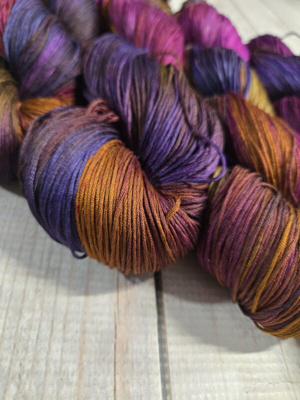 "Plum Shine" Lotus Amalfi™ Hand-Dyed 3-Ply Yarn - Image 2